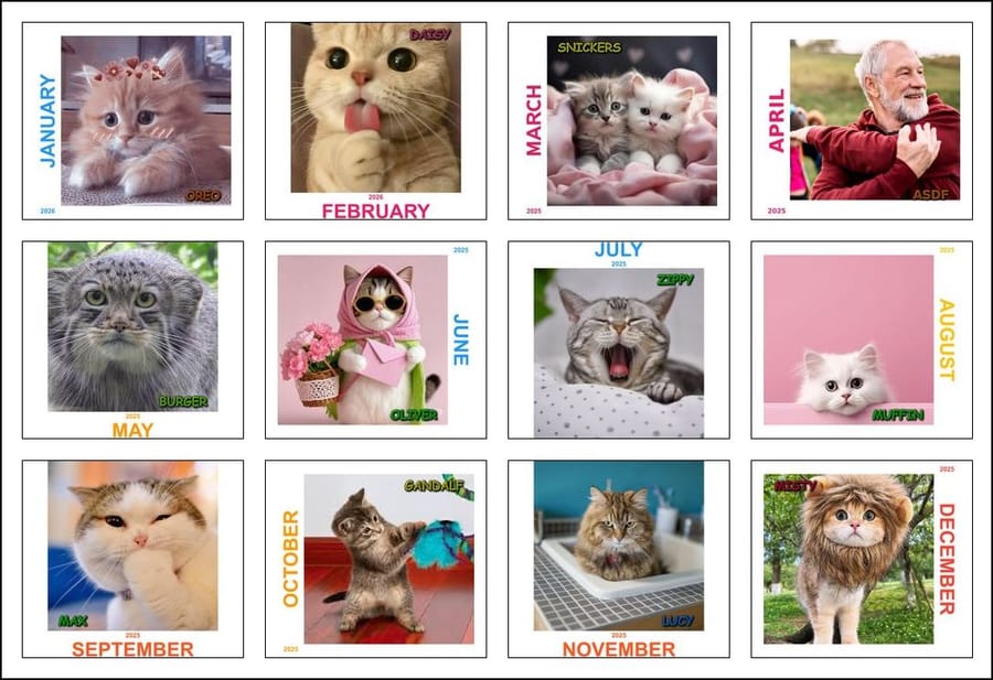 Customized Calendar - asdf