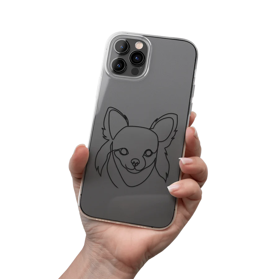 Custom Line Style Pet Portrait Phone Cases