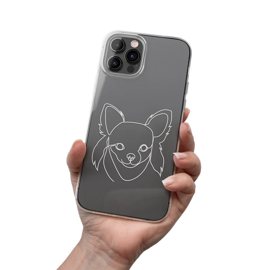 Custom Line Style Pet Portrait Phone Cases